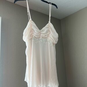Vintage Y2K LAI Design Soft Blush Lace Babydoll Slip Dress Size Large